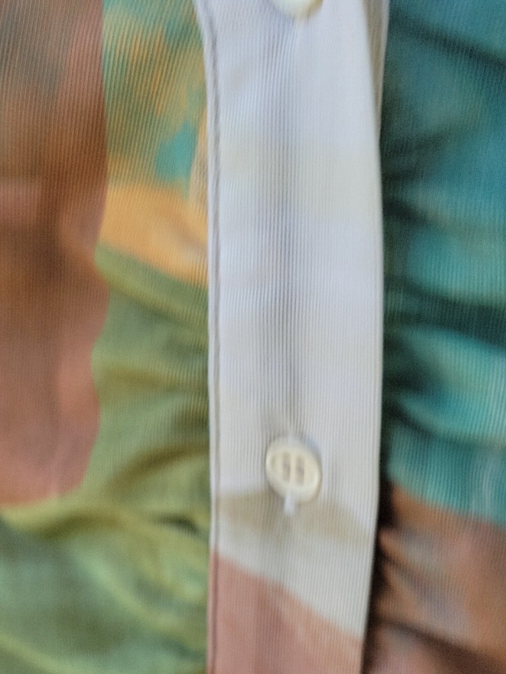 DR2 Multicolor Abstract Ruched Button-Front Blouse - Picture 7 of 9